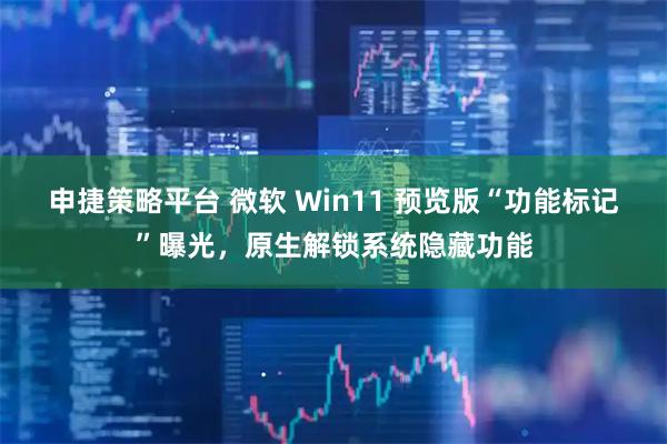 申捷策略平台 微软 Win11 预览版“功能标记”曝光，原生解锁系统隐藏功能
